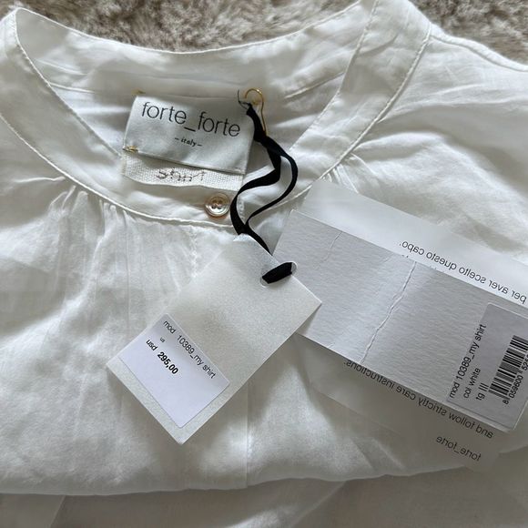 Forte Forte Button Down Blouse White Size 8 - Picture 10 of 12